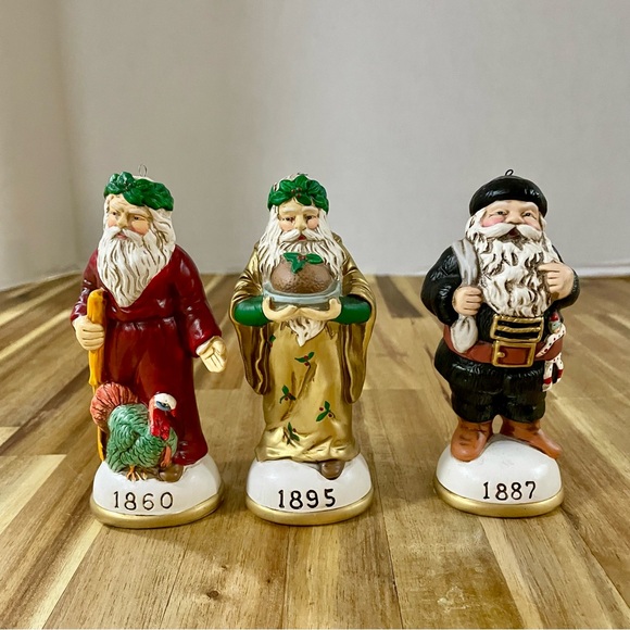 VTG Memories of Santa Christmas Collection Ornaments Hand Painted Earthenware - Picture 2 of 10